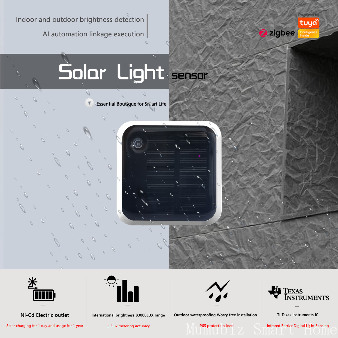 Outdoor Lighting Zigbee - Sensore di luce solare Tuya Zigbee