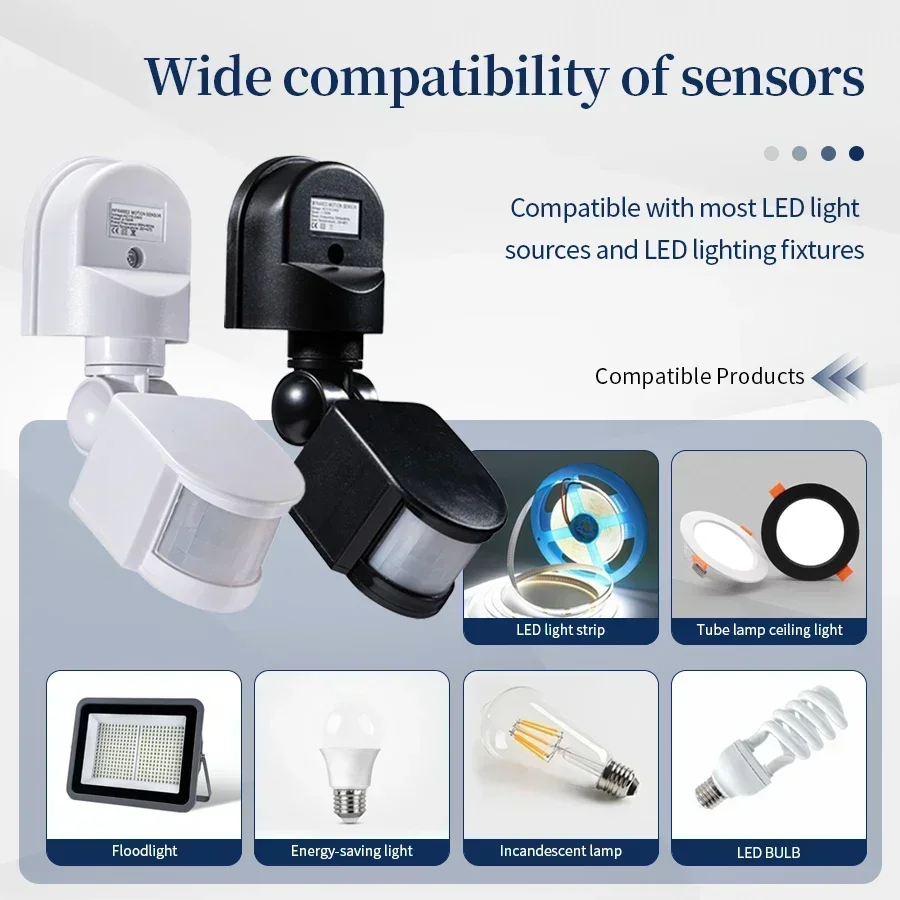 Outdoor Lighting With Motion Sensor - 100-240V 12V PIR Sensore di movimento