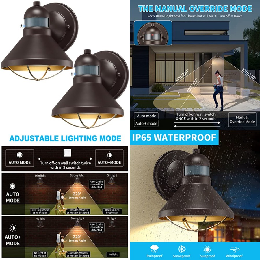 Set di 2 Applique LED da Ester - Outdoor Lighting With Motion Sensor recensione e prezzo