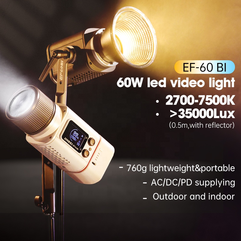 JINBEI EF-60BI 60W Kit di illu - Outdoor Lighting Kit Photography recensione e prezzo